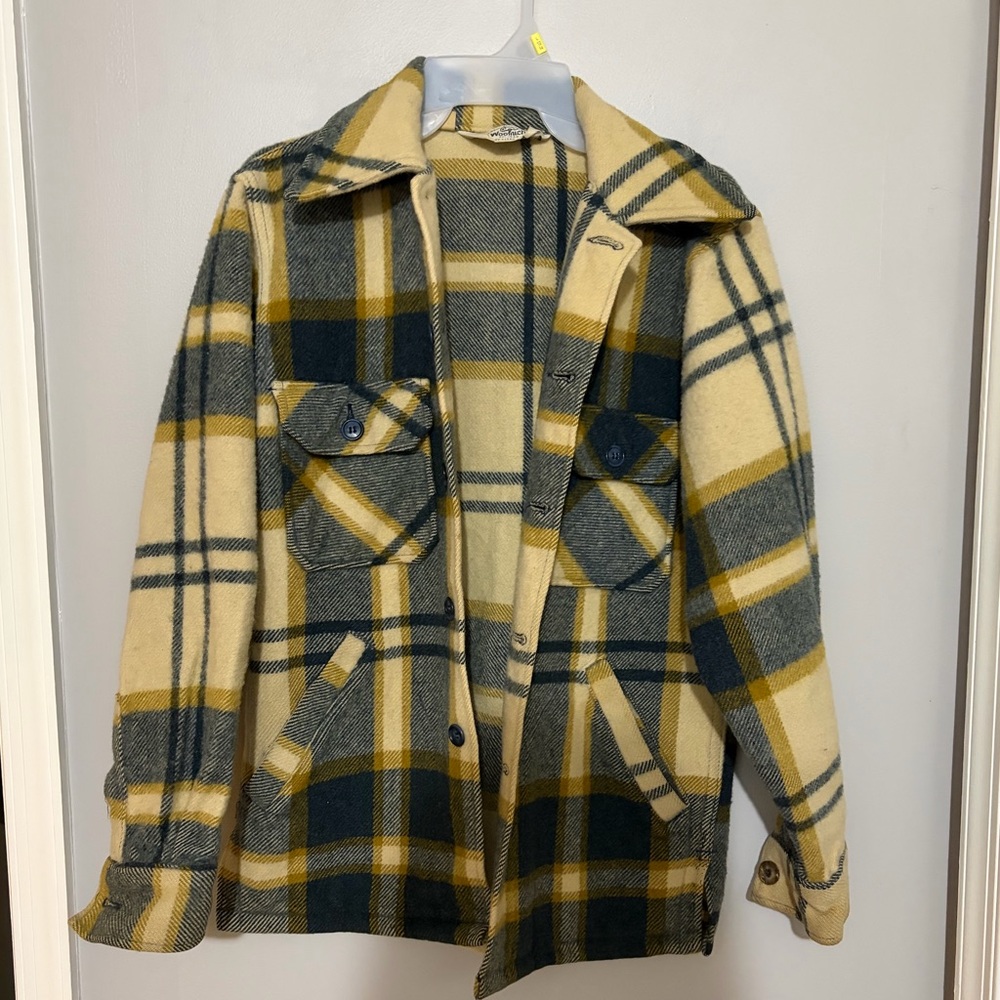 Vintage Men’s Woolrich 100% Pure Wool Plaid Shirt Jacket